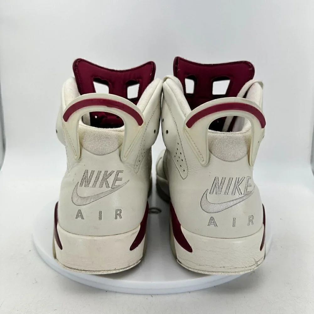 Nike Air Jordan 6 Retro Men Size 13 384664–116 Red Maroon White Basketball Shoes